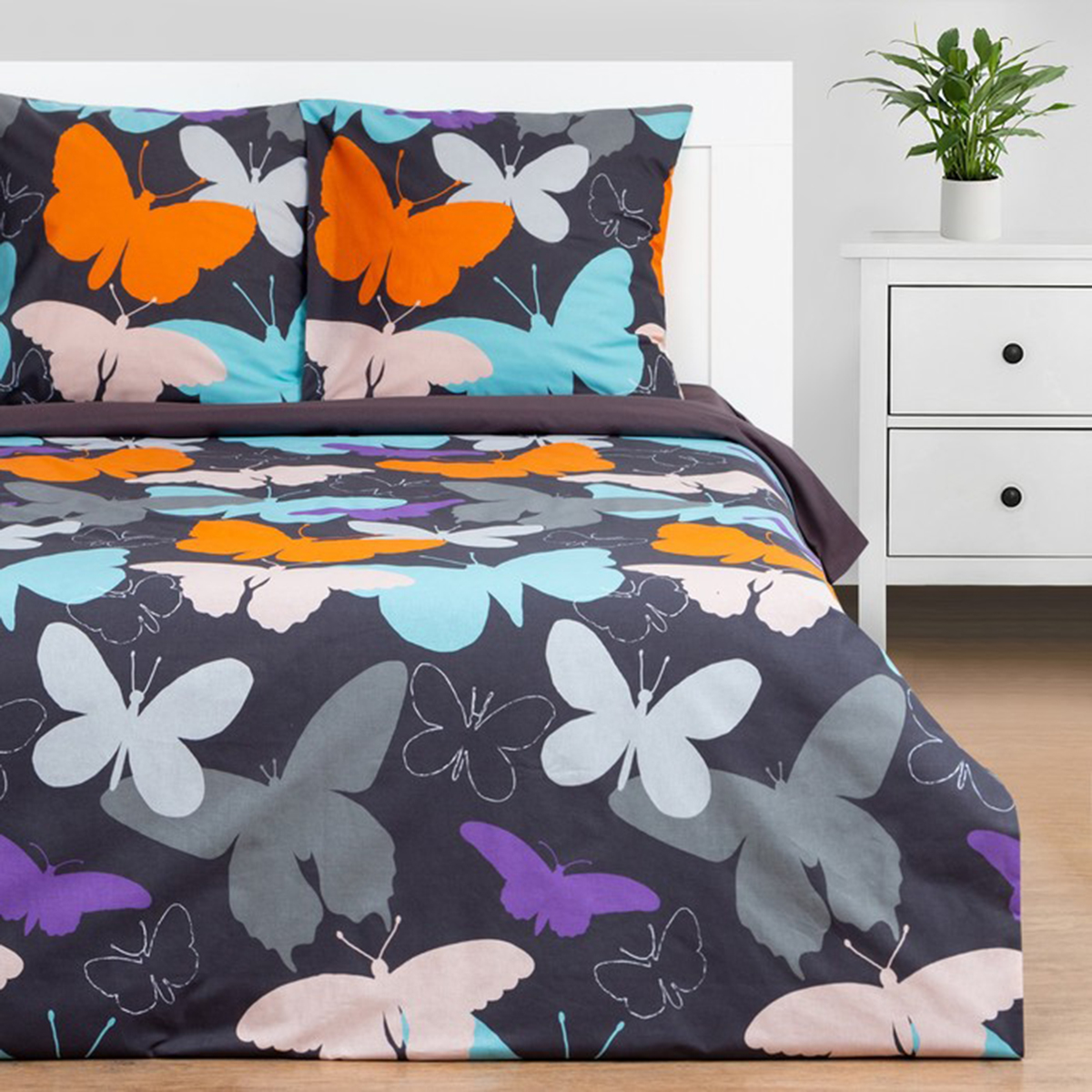 Постельное белье "этель" butterflies 2 сп. (поплин) (1) 7674466