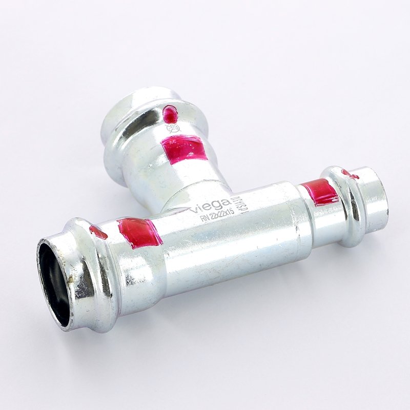 Тройник пресс 22x22x15 оцинкованная сталь Prestabo VIEGA