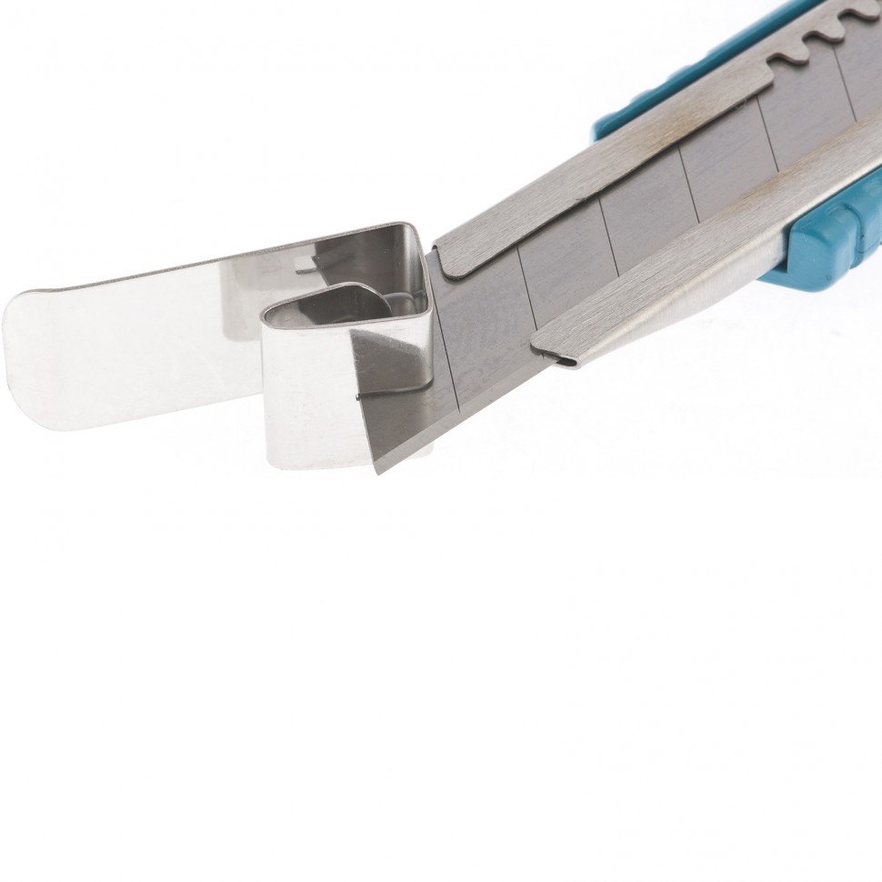 Нож, 160 мм, металлический корпус, выдвижное сегментное лезвие 18 мм (SK-5), металлическая направляющая, клипса для ремня Gross (78897)