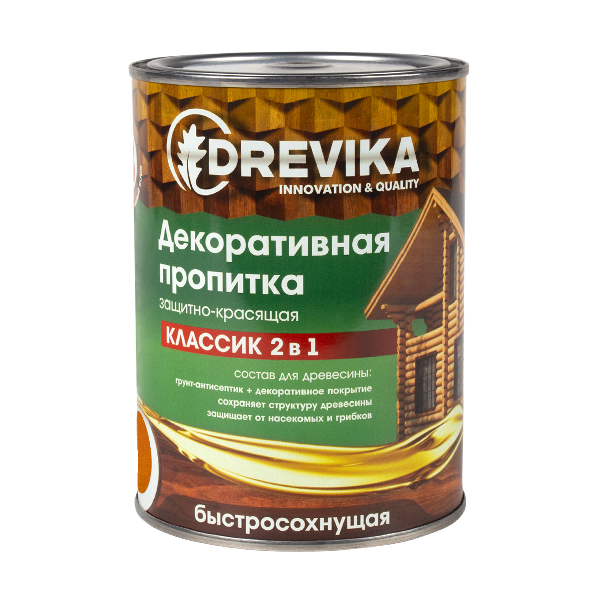 Пропитка декоративная "классик 2 в 1" рябина 0,75 л (1/8) "drevika"
