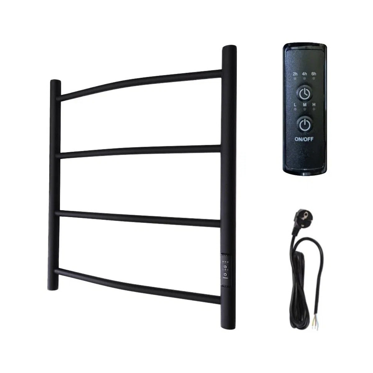 Полотенцесушитель электрич. вид 4 "ferrum" с таймером 500*600 (матовый черный) (1) "маргроид"