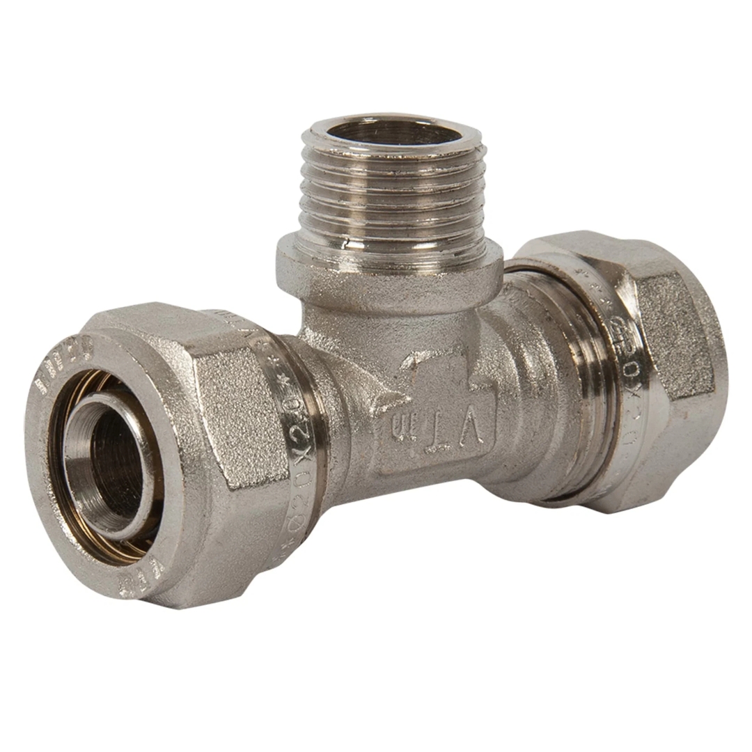 Тройник с переходом на наружную резьбу 20 мм х 1/2" VALTEC