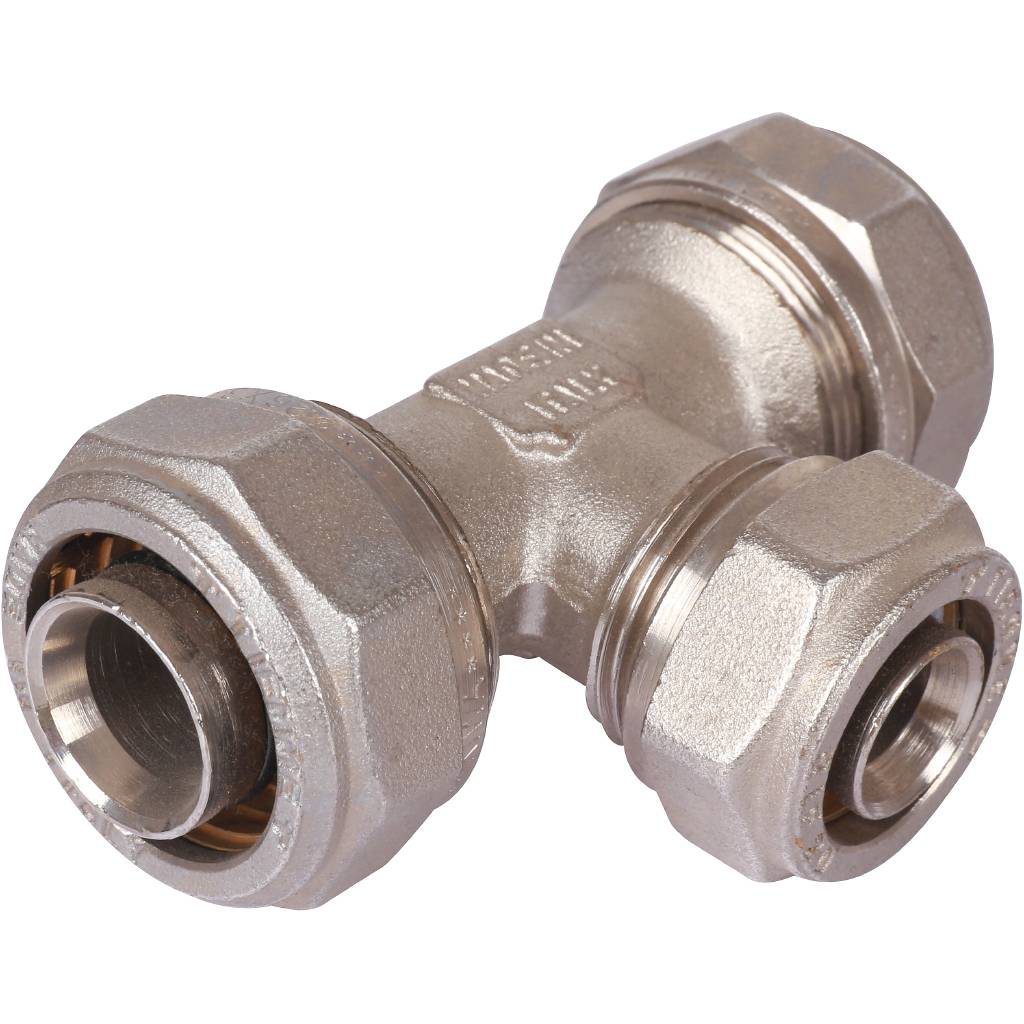 Тройник редукционный 26 x 20 x 26 под обжим TIEMME для металлопластиковых труб