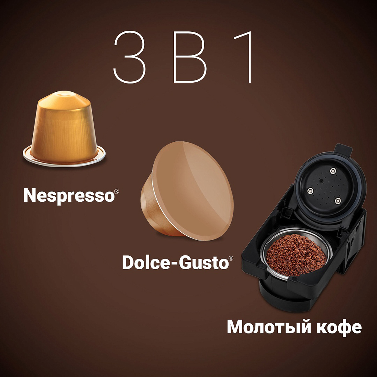 Кофеварка капсульная pcm 2020 3-in-1 1450 вт (1/4) "polaris"