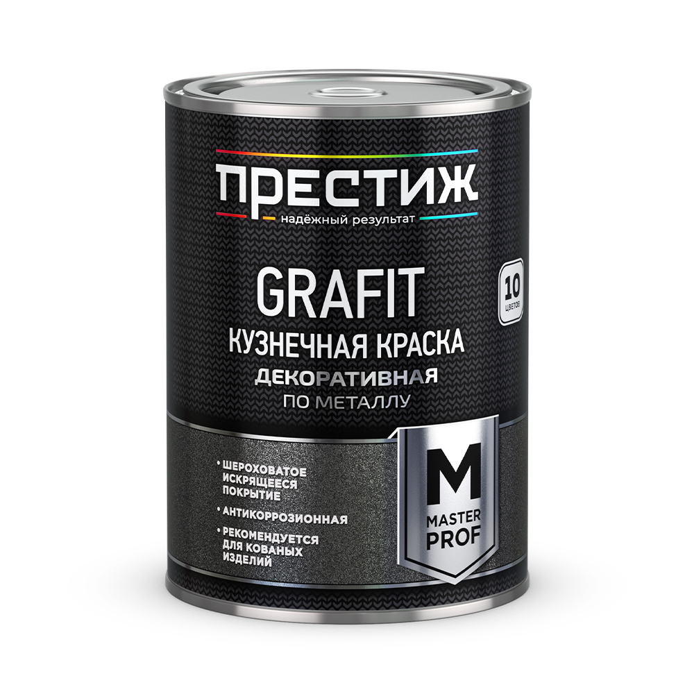 Краска кузнечная с эффектом "grafit"  черная 0,9 кг (1/6) "престиж"