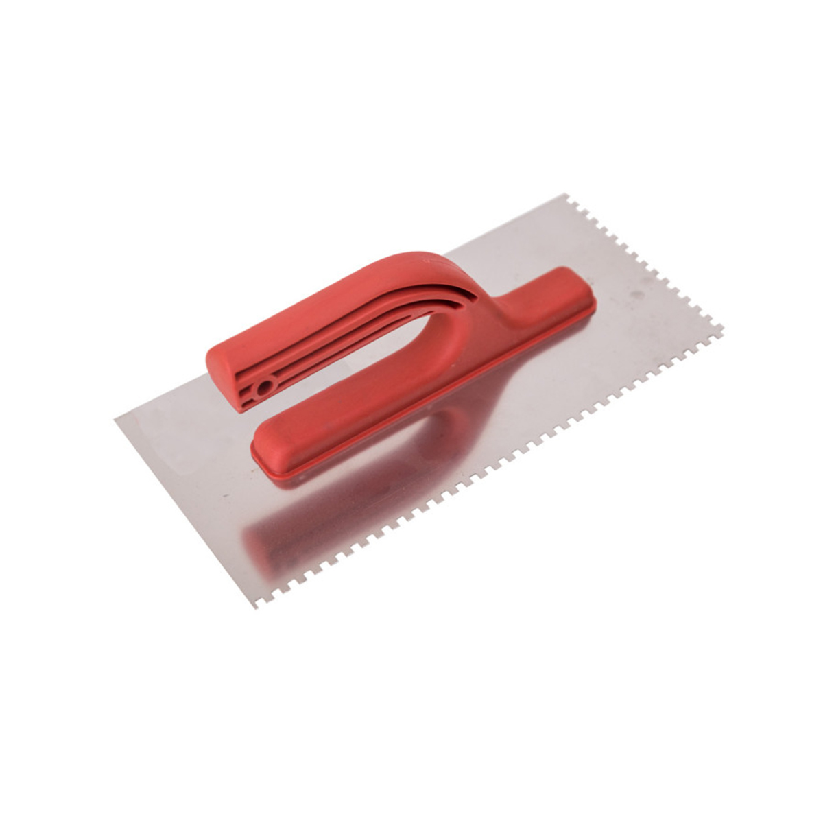 Гладилка зубчатая нержав. 270 x 130 мм зуб 4 х 4 мм пвх ручка (1/10/50) "beorol"