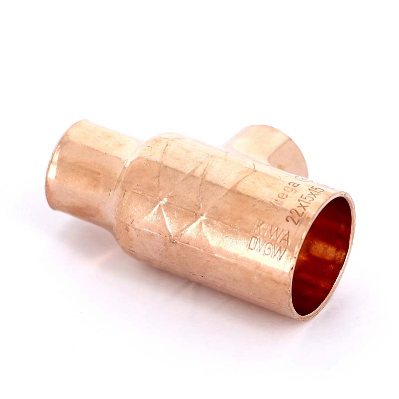 Тройник переходной под пайку 22 х 15 х 15 мм VIEGA медный