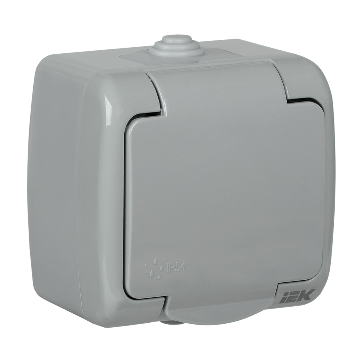 Розетка открыт. уст. "aquatic" 1 местн. с заземл, с крышкой рсш12-2-а, 16а, ip54 (1/10/120) "iek"