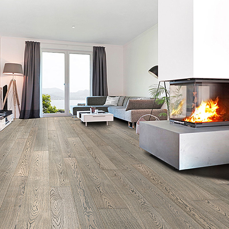 Паркетная доска AUSWOOD HDF 4V Washed Oak матовый PU лак brushed