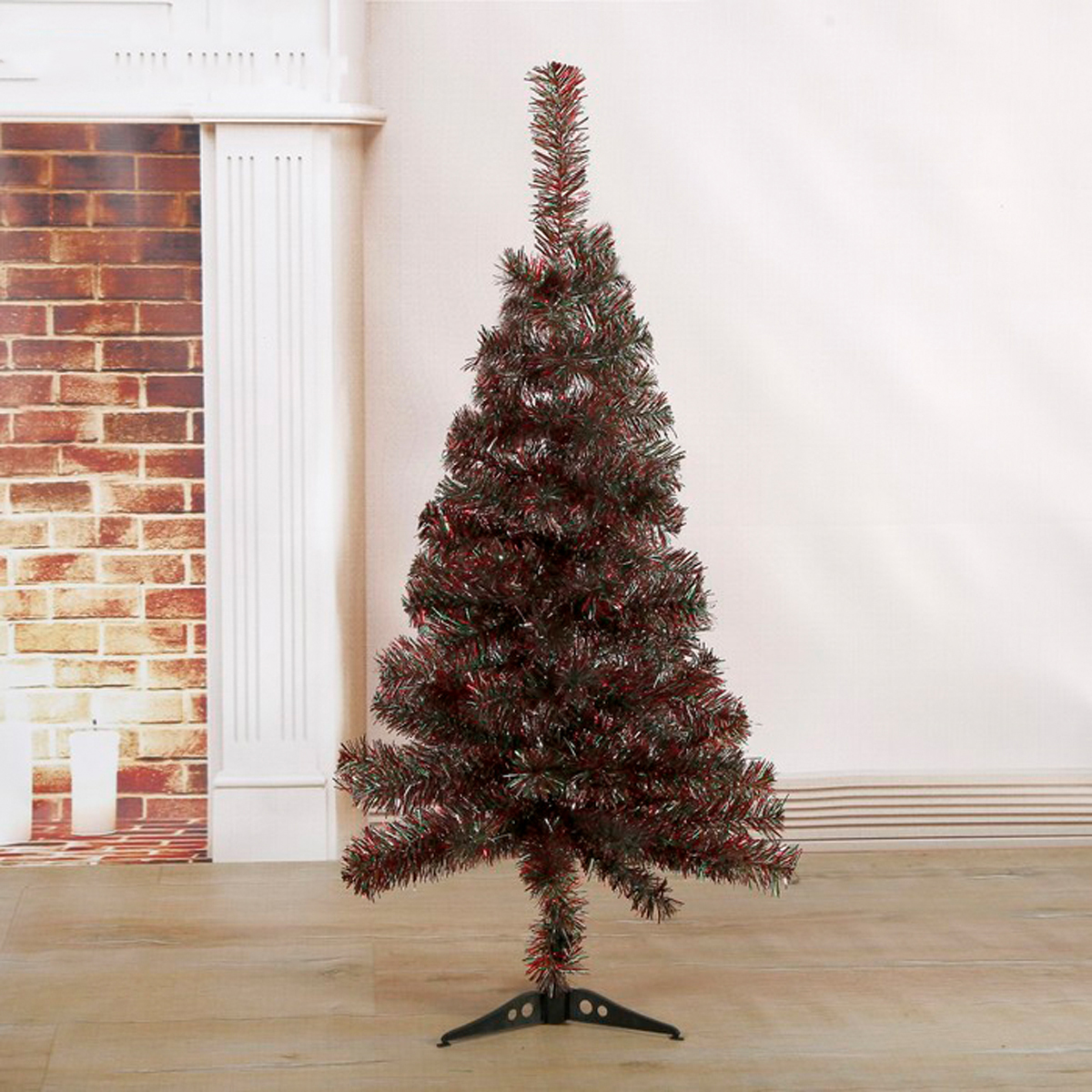 Ель декор. "радуга" 90 см, 90 веток (зеленая с красным) "зимнее волшебство" 703625