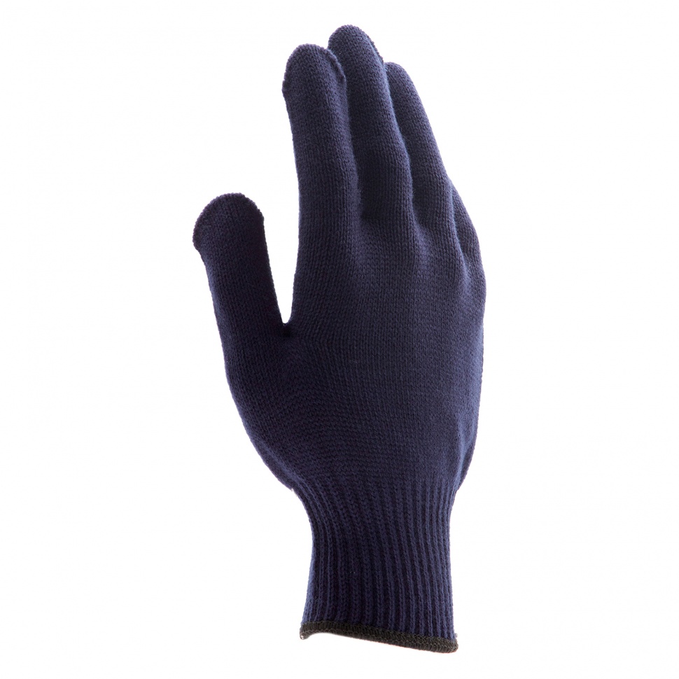 Перчатки трикотажные, акрил, ПВХ гель, "Протектор", синий, оверлок Сибртех (68665)