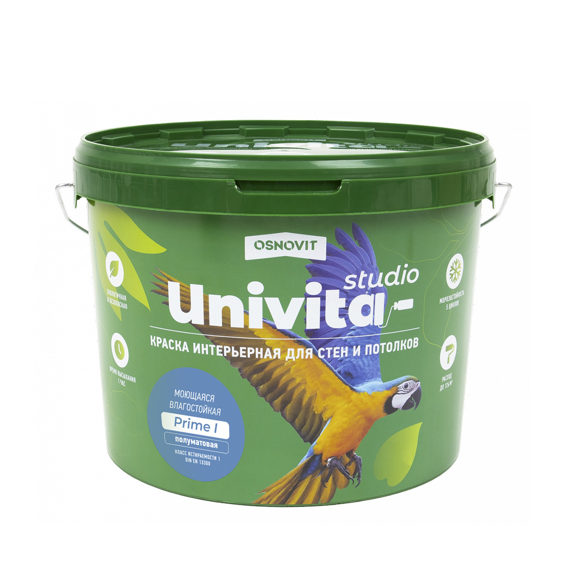 Краска в/д интерьерная моющаяся полумат. "univita studio prime i" база а 2,7 л (1/8) основит