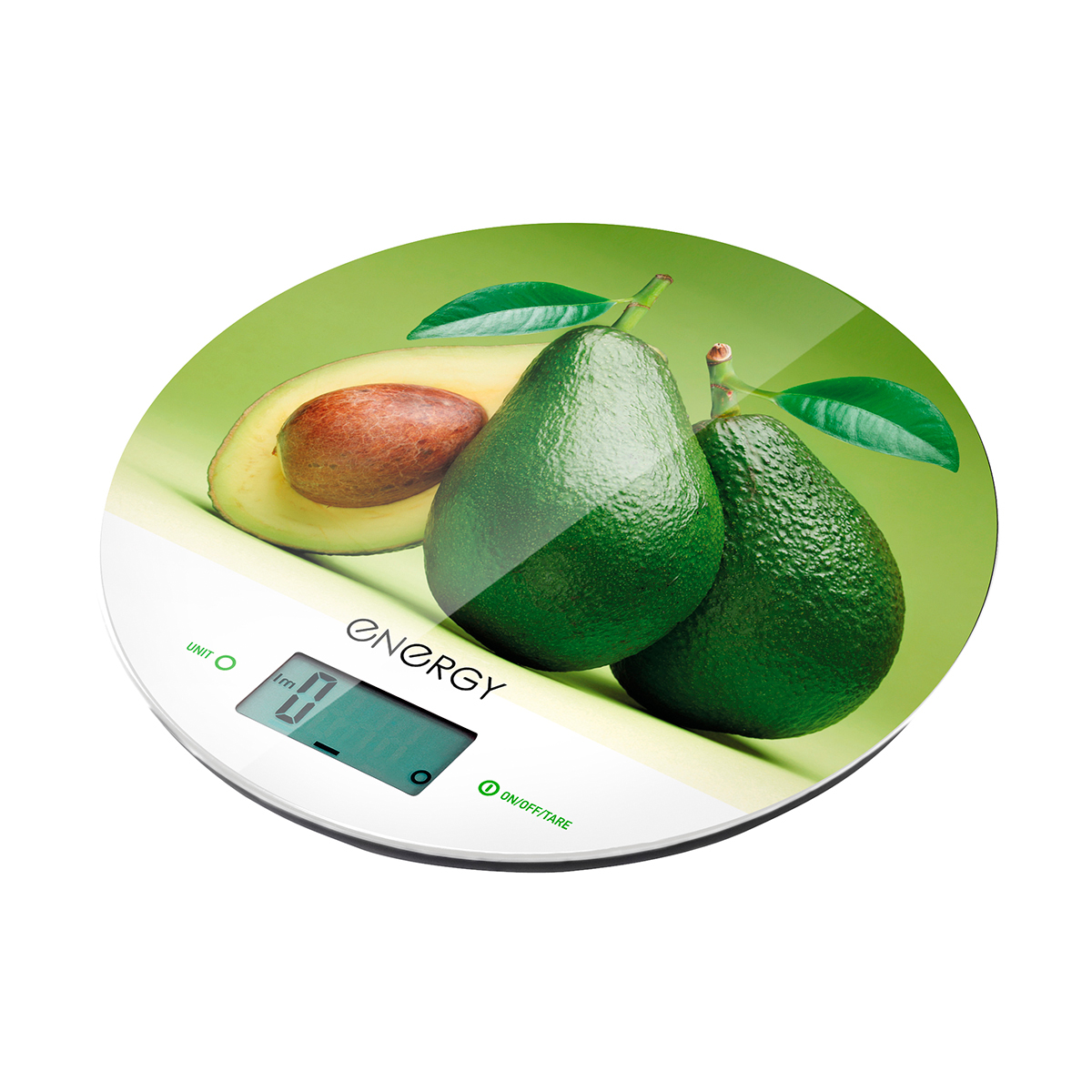 Весы кухонные электронные "energy" en-403 стекло (авокадо) круглые (1/12)