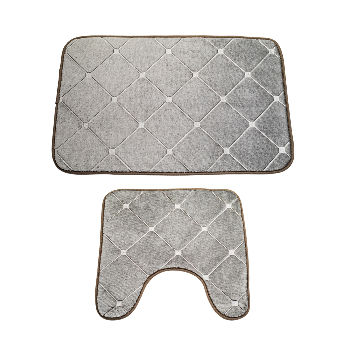 Набор ковриков для ванной "country" 45*70 + 45*45 см, полиэстер (серый) (1/25) "swensa" swm-2020-gr