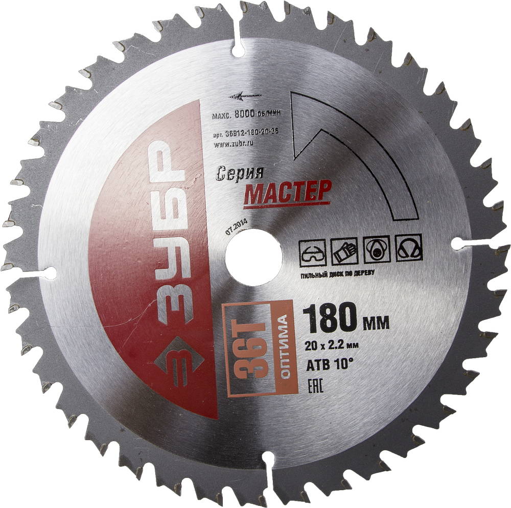 ЗУБР Оптимальный рез 180 x 20мм 36Т, диск пильный по дереву