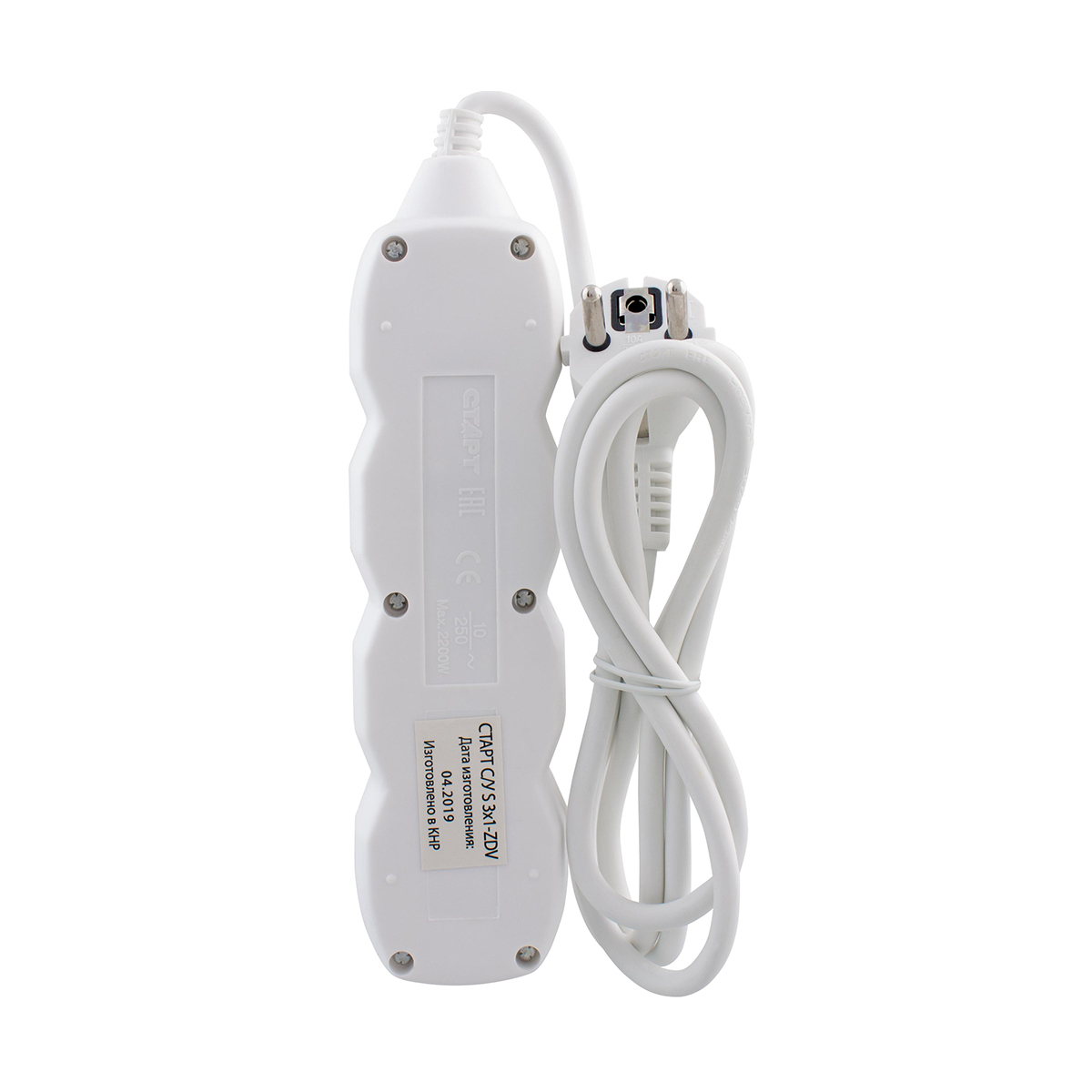 Удлинитель с заземл. и выключ. 1,5 м 3 розетки с/у s 3x1-zdv (1/20) "старт"