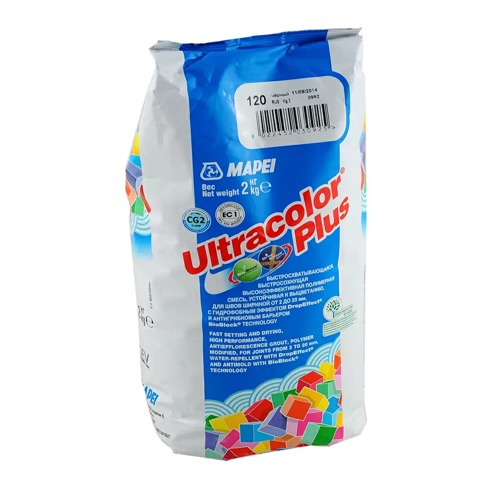 Mapei Ultracolor Plus / Ультра Колор плюс затирка для швов с водоотталкивающим эффектом
