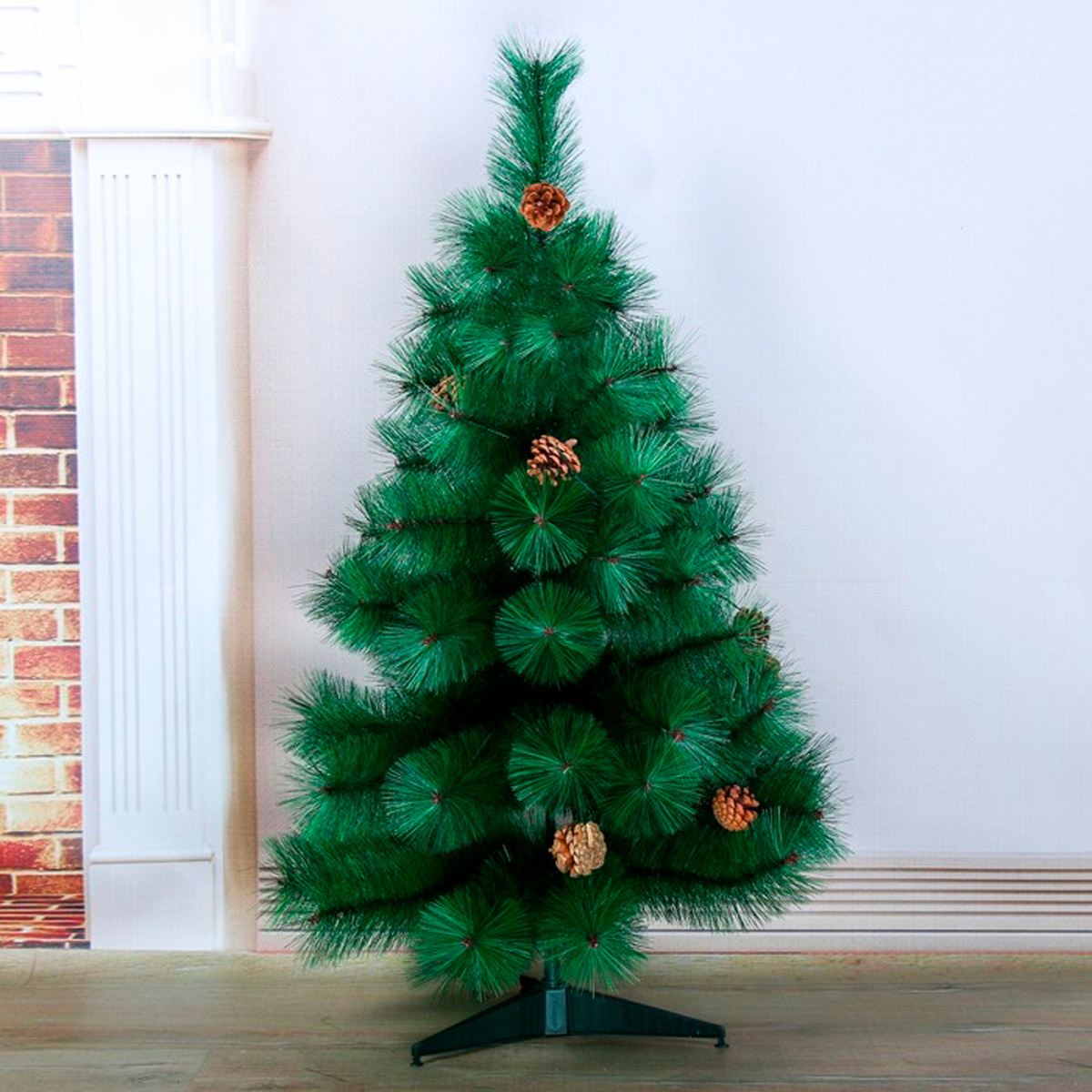 Кедр декор. с шишками 90 см, 57 веток (зеленый) "зимнее волшебство" 701405