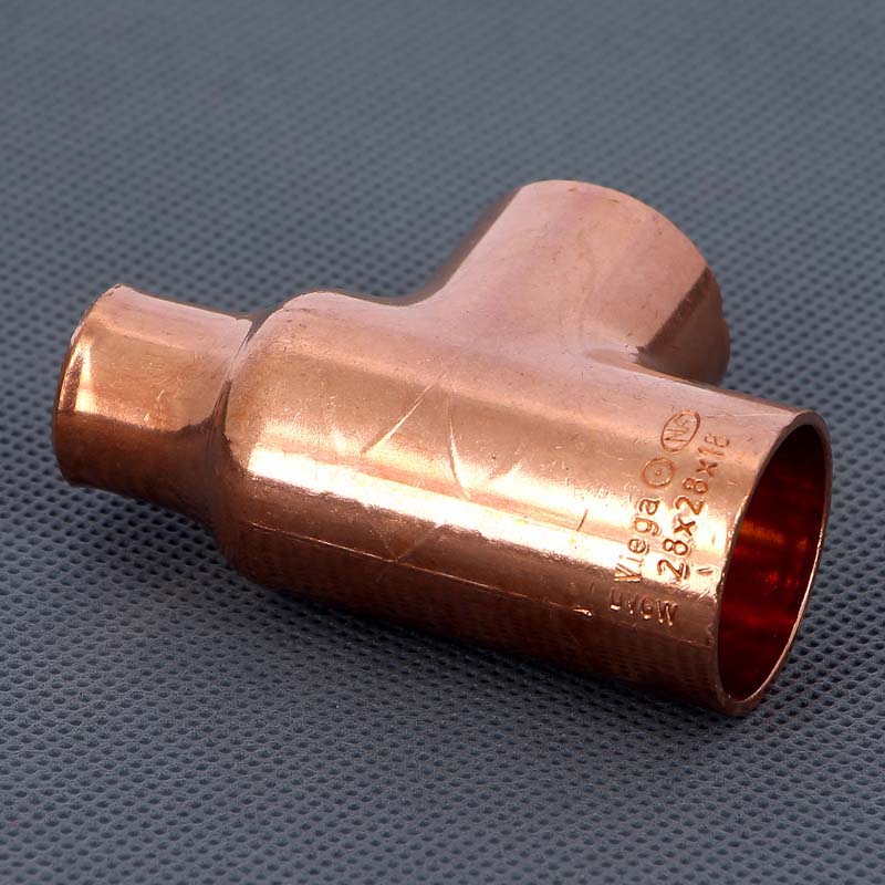 Тройник переходной под пайку 28 х 28 х 18 мм VIEGA медный