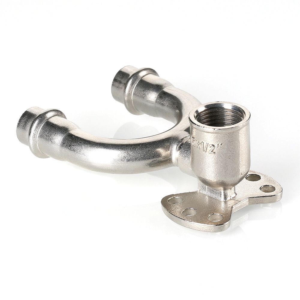 Водорозетка проходная В-пресс 15 x 1/2" нержавеющая сталь VALTEC