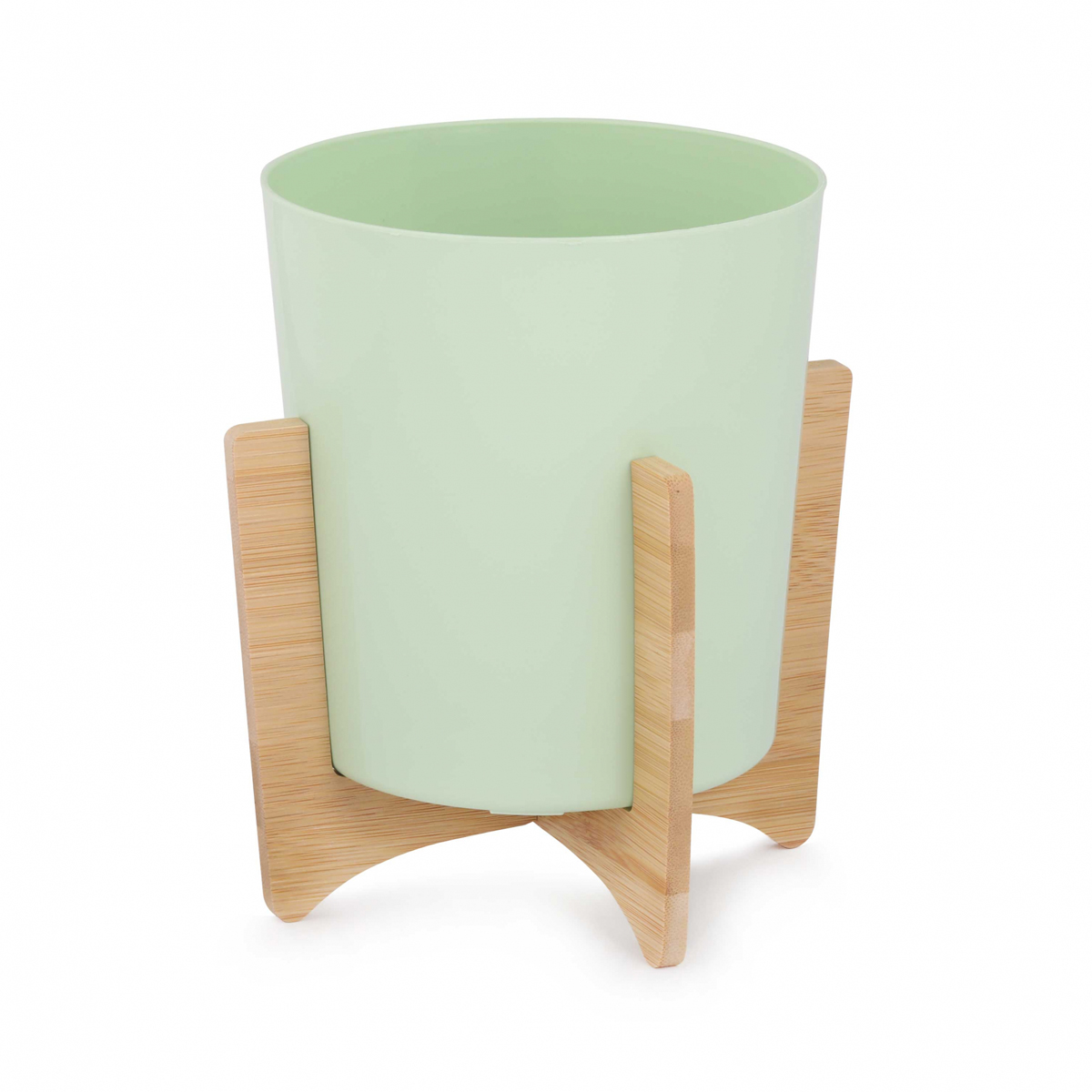 Кашпо для цветов "алессия" с подставкой 1,8 л (св.зеленое) (1/15) "альтернатива" м8266