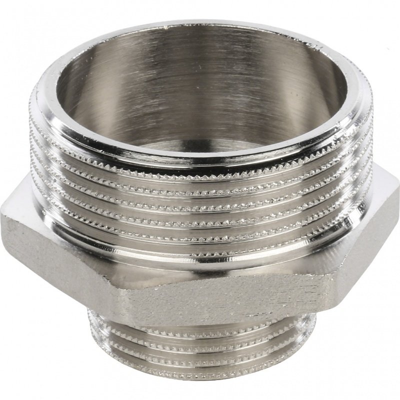 Ниппель переходной резьбовой НР 1"1/2 x 1" никель STOUT