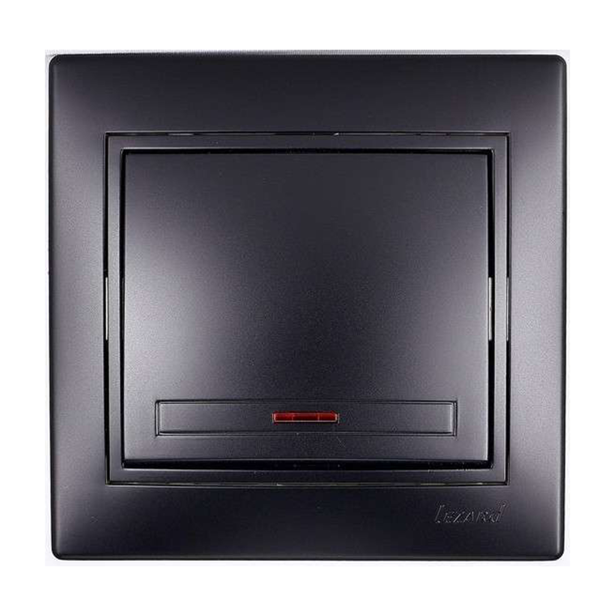 Выключатель "mira" 1 кл. с индикатором, черный бархат (1/10/120) "lezard" 701-4242-111