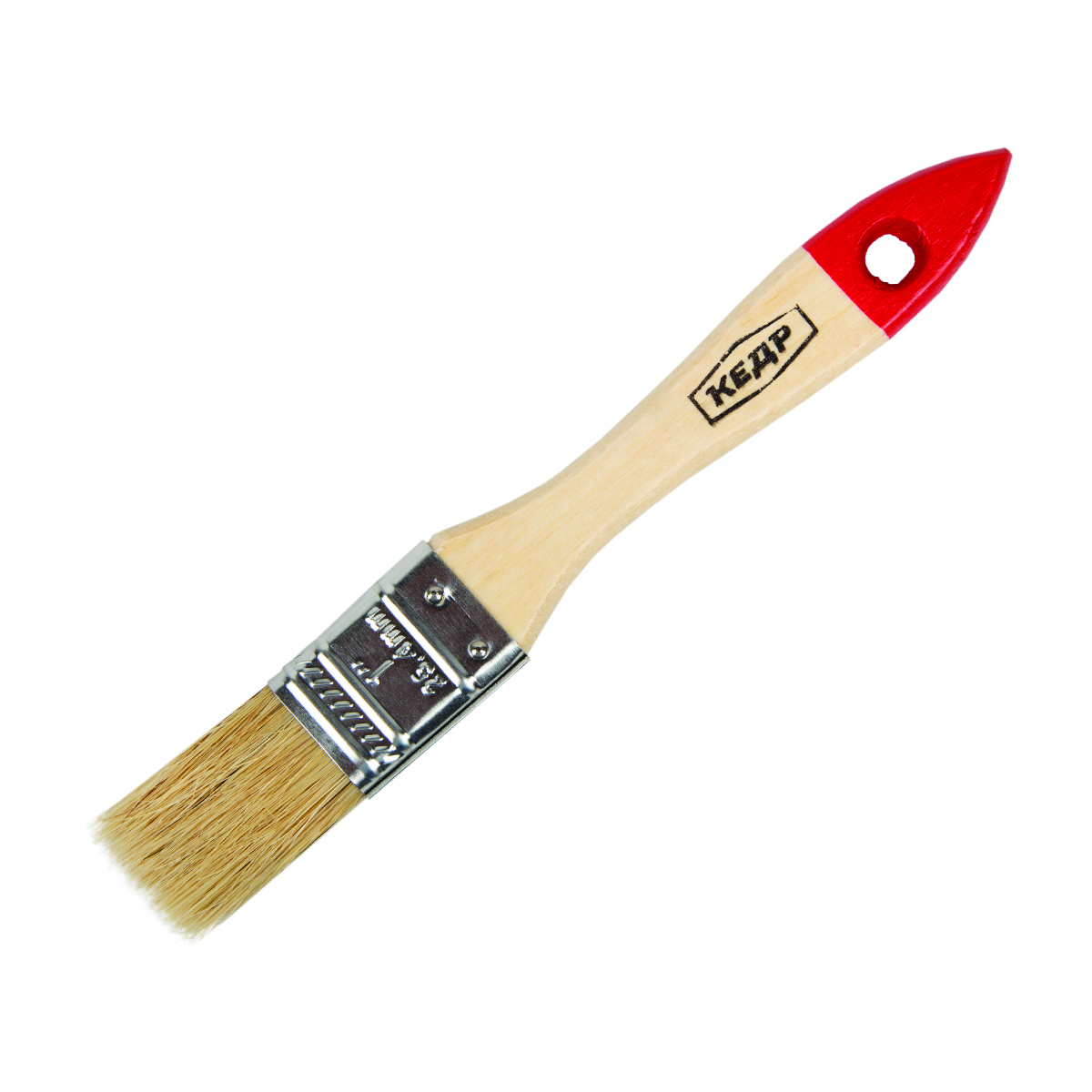 Кисть плоская  №1 /25 мм  (12/1200) натур.щетина, дерев.ручка "кедр"  006-3810