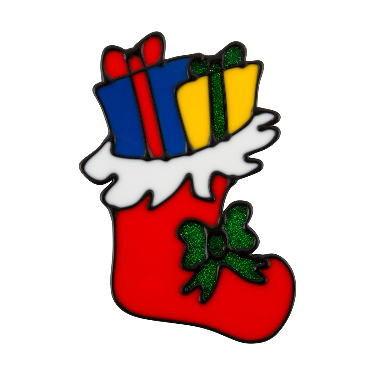 Наклейка новогодняя "новогодний сапожок" 14,5*10 см (1/20/200) "волшебная страна"