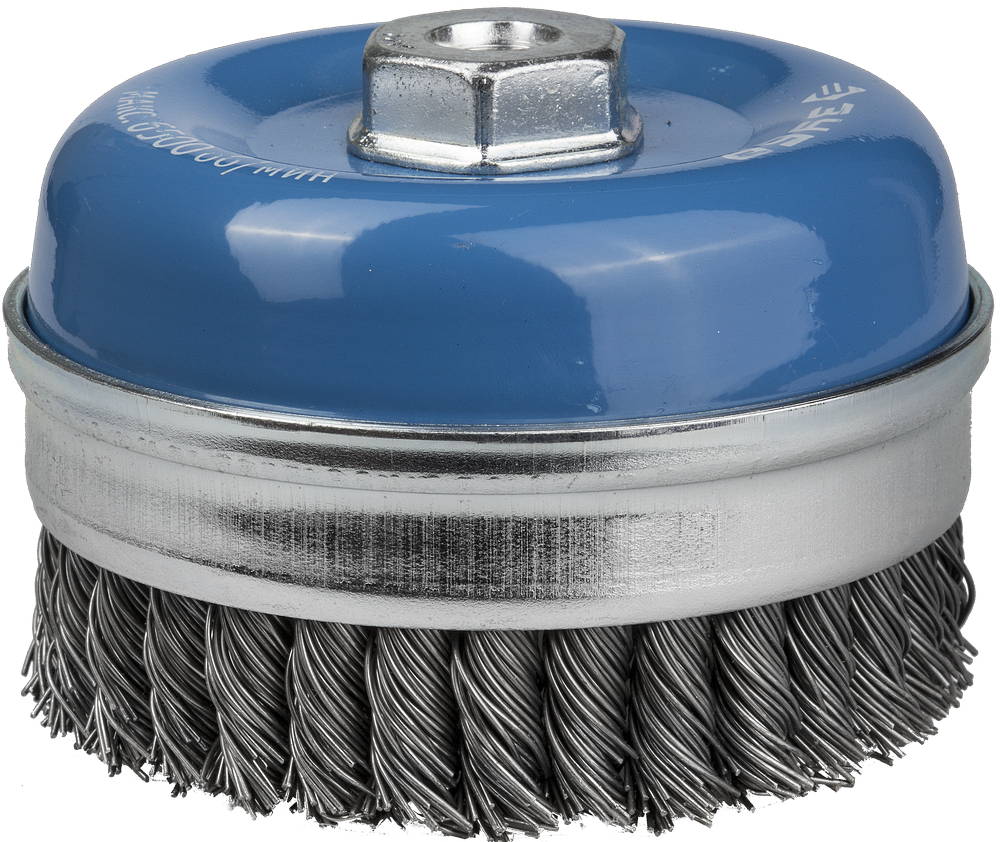 ЗУБР ″ЭКСПЕРТ″. Щетка чашечная усиленная для УШМ, плетеные пучки стальной проволоки 0,8мм, 100ммхМ14