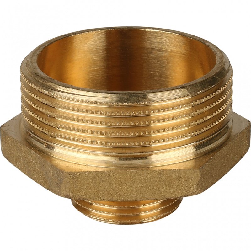 Ниппель переходной резьбовой НР 1"1/2 x 3/4" латунь STOUT