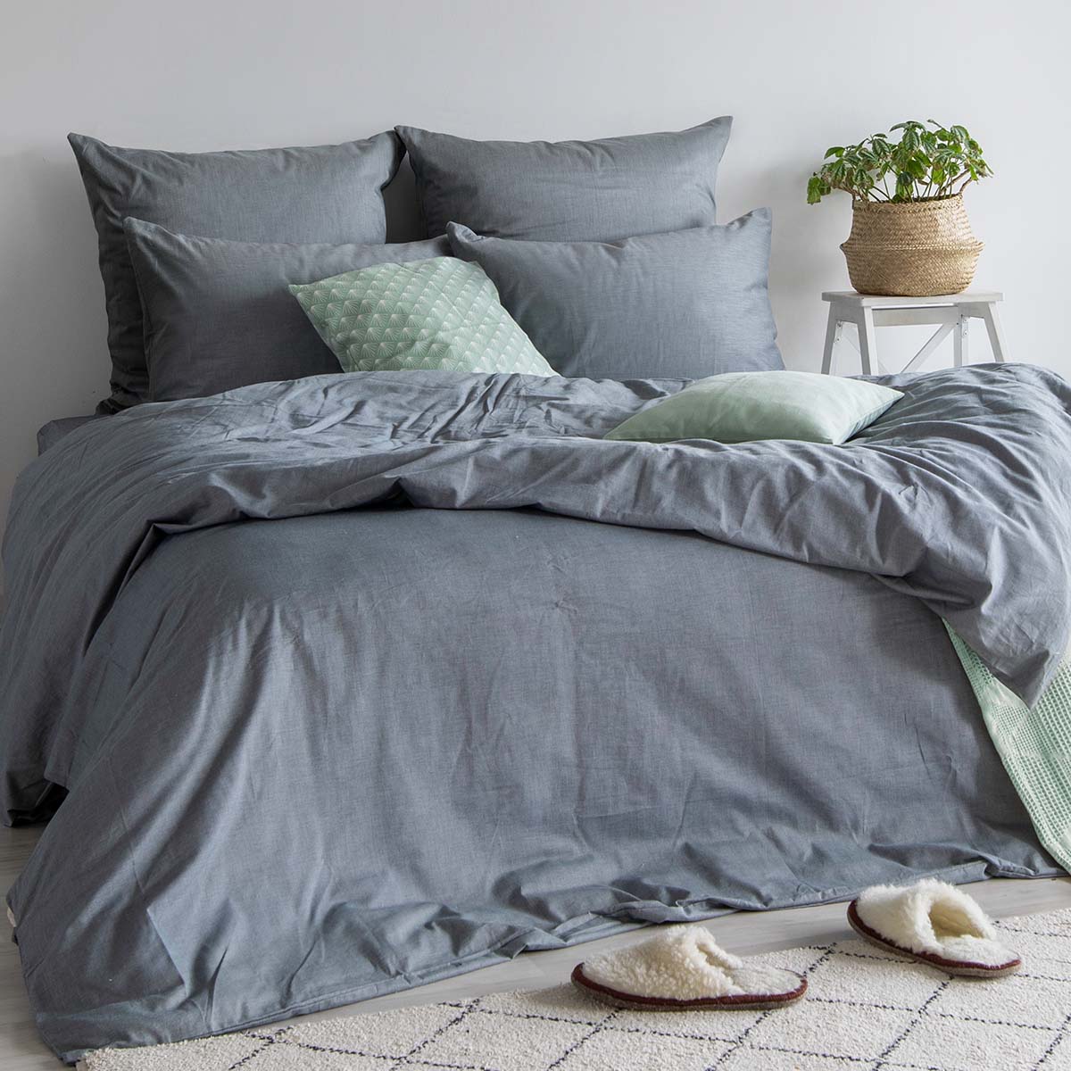 Постельное белье "absolut" indigo 2 сп. (наволочки 50*70 см)