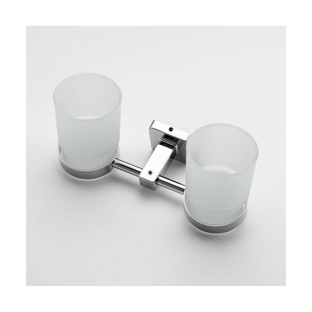 Стаканы для ванной комнаты 2 шт. с держателем r15008 (нерж.сталь), хром (1/20) "frud"