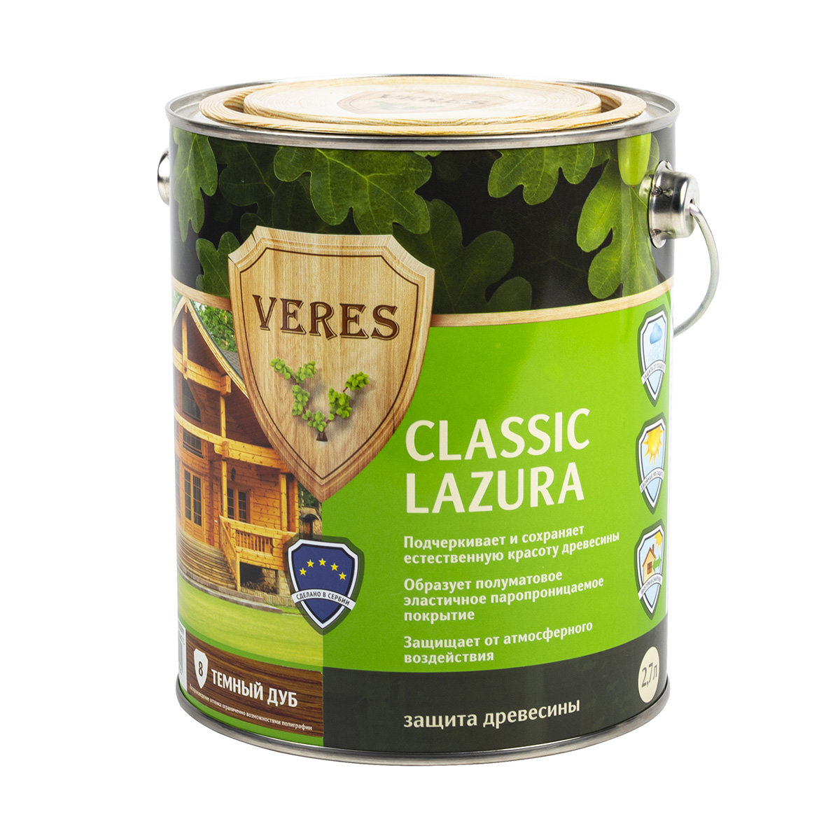 Верес классик лазура № 8 дуб темный  2,7 л (1/4) "veres"