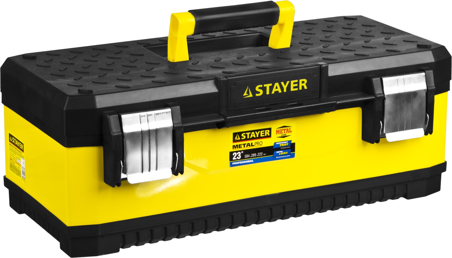 STAYER METALPro, 584 х 289 х 222 мм, (23″), Металлический ящик для инструментов, Professional (2-38011-21.5)
