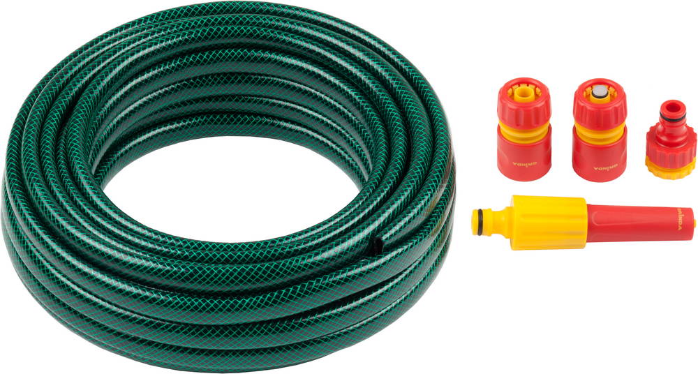 Набор поливочный GRINDA: Шланг 1/2″x15 м, наконечник-распылитель, поливочная арматура