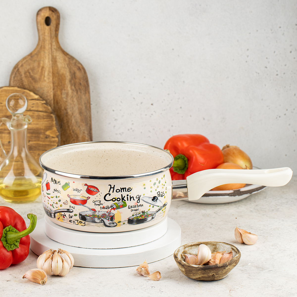 Ковш эмалиров. "гурман" 1,6 л, 16 см (1/6) "metrot"