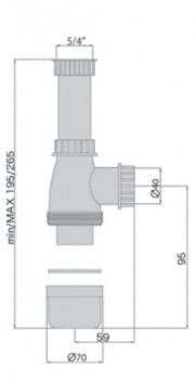 Сифон для умывальника с накидной гайкой 1"1/4х40мм M0431 MIANO
