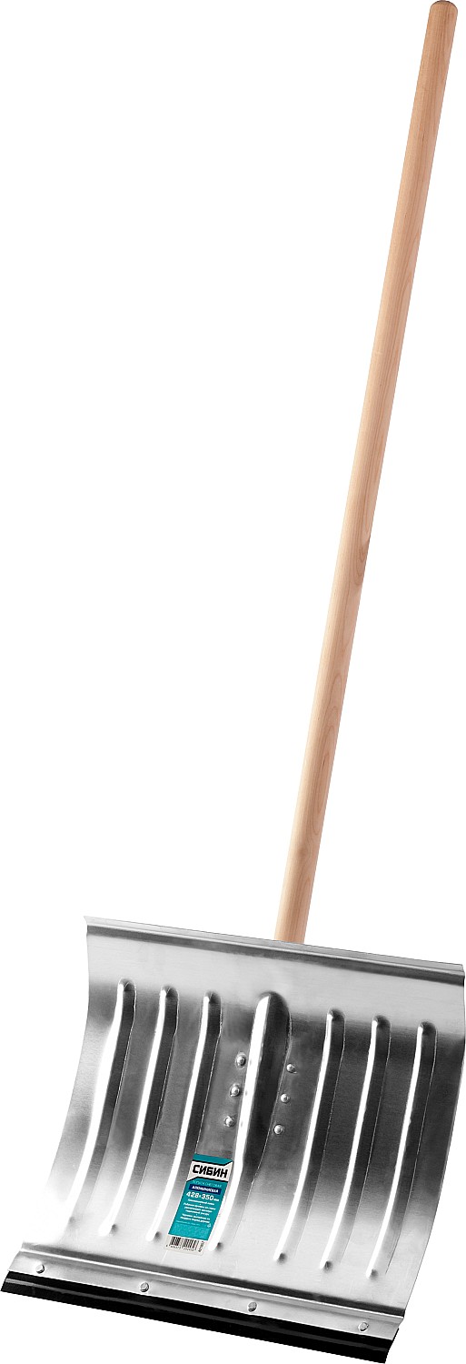 СИБИН ЛА-430, 430 мм, алюминиевая, со стальной планкой, с деревянным черенком, снеговая лопата (421857)