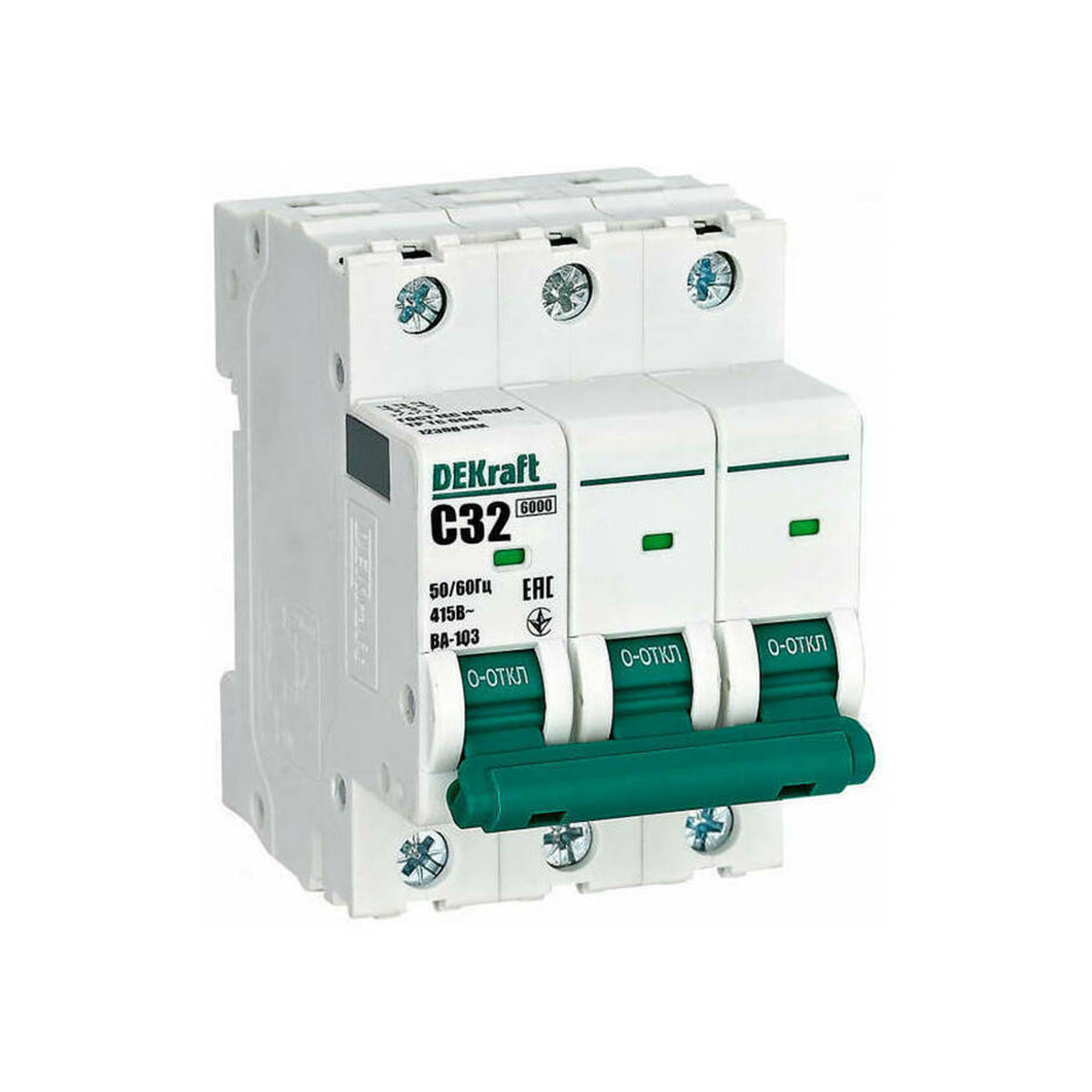 Выключатель автомат. ва-103 3р 32а 6ка тип с (1/4/48) "dekraft"