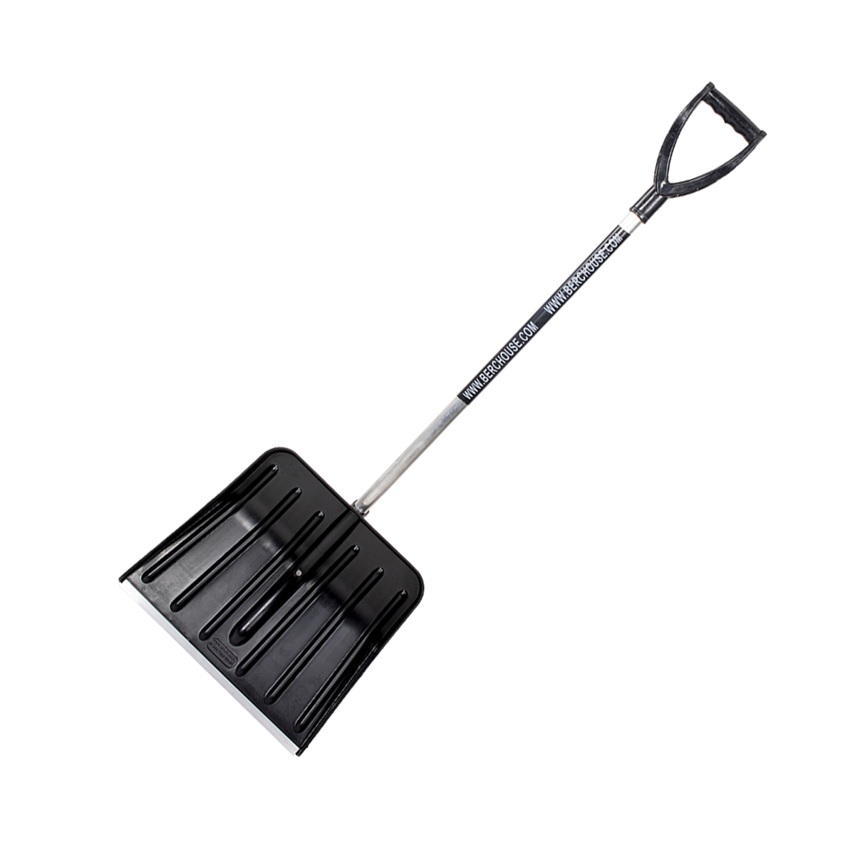 Лопата снег. пласт. №16  430 х 440 мм съемный алюм. черенок, v-образ. ручка, ал. пласт. "berchouse"