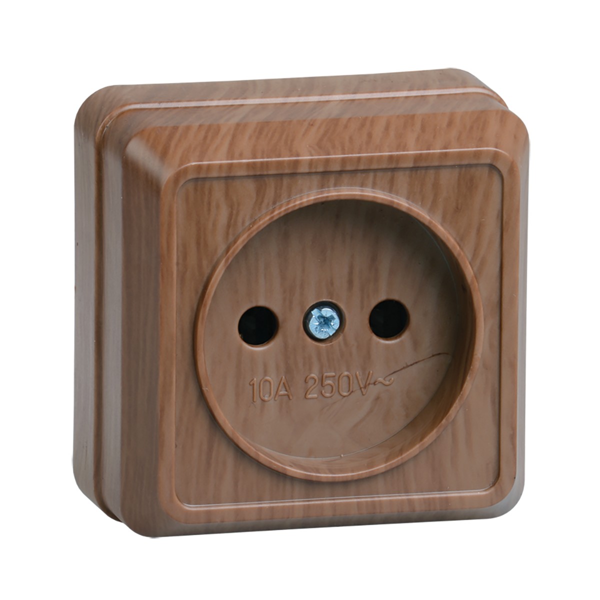 Розетка открыт. уст. "октава" 1 местн. рс20-2-од, 10а, дуб (1/36/432) "iek"
