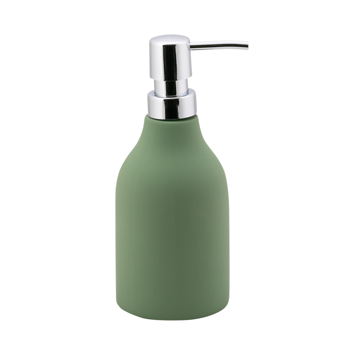 Дозатор для жидкого мыла "unna" керамика/резина (оливковый) (1/12) "swensa" swtc-1204olv-01