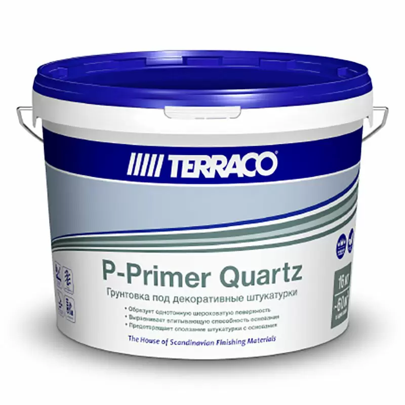 TERRACO P-Primer Quartz кварц-грунт адгезионный под декоративные штукатурки цвет 198-6 (16кг)