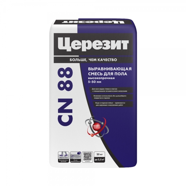 Стяжка пола Церезит (Ceresit) CN 88 высокопрочная 25 кг
