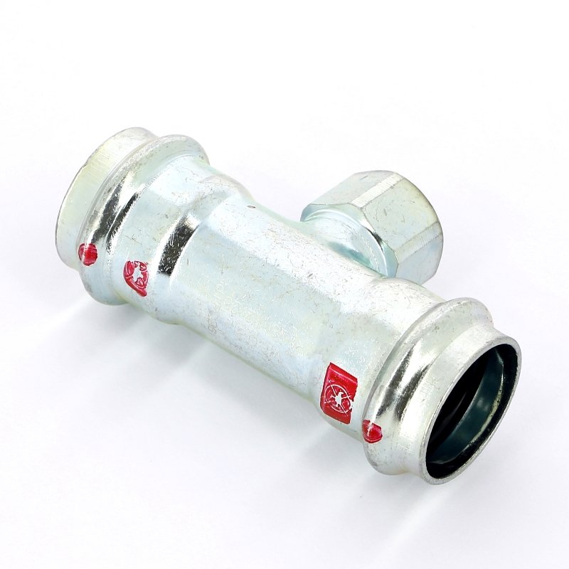 Тройник пресс-В 28x1/2"x28 оцинкованная сталь Prestabo VIEGA