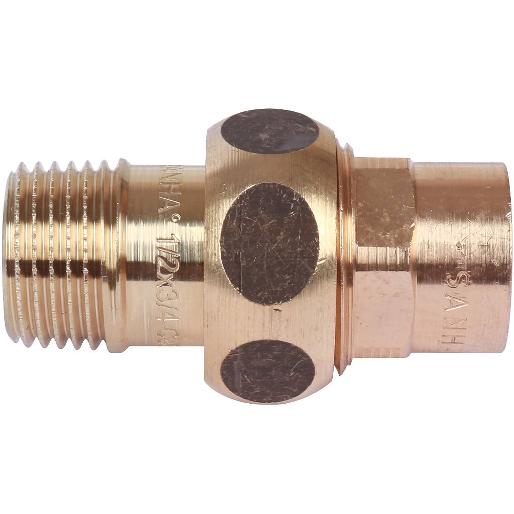 Американка (сгон) 18x1/2" НР с плоской прокладкой под пайку бронзовая SANHA 143311812