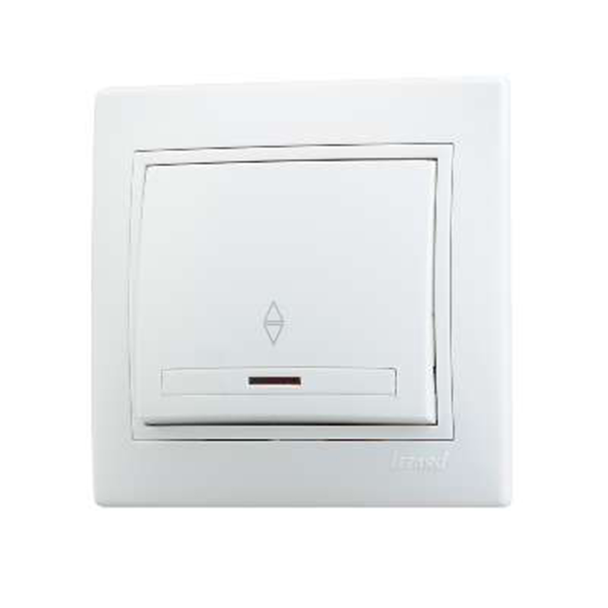 Выключатель "mira" 1 кл. проходной с индикатором, белый (1/10/120) "lezard" 701-0202-114