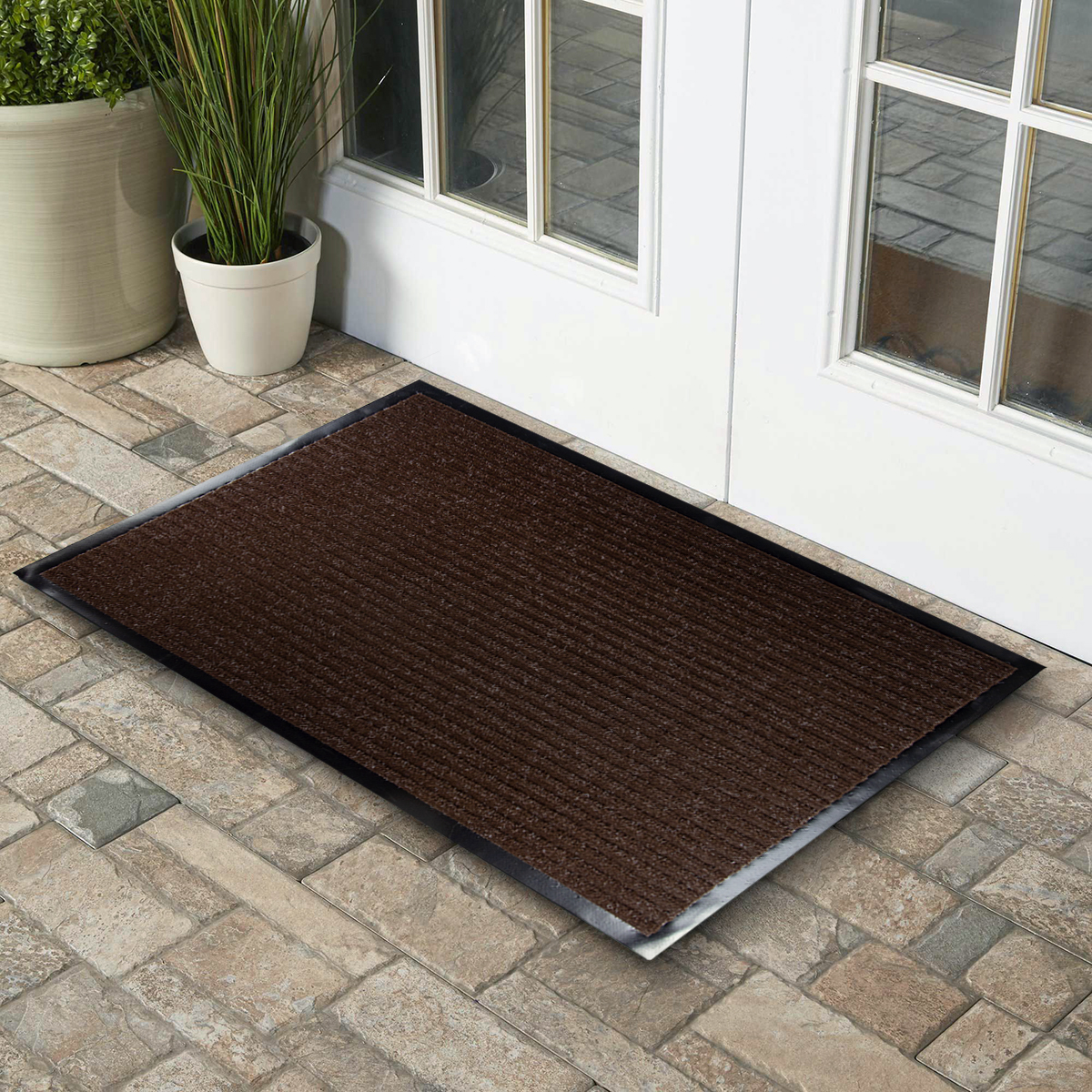 Коврик влаговпитывающий "ребристый"  50* 80 см (коричневый) (1/10) "sunstep" 35-042