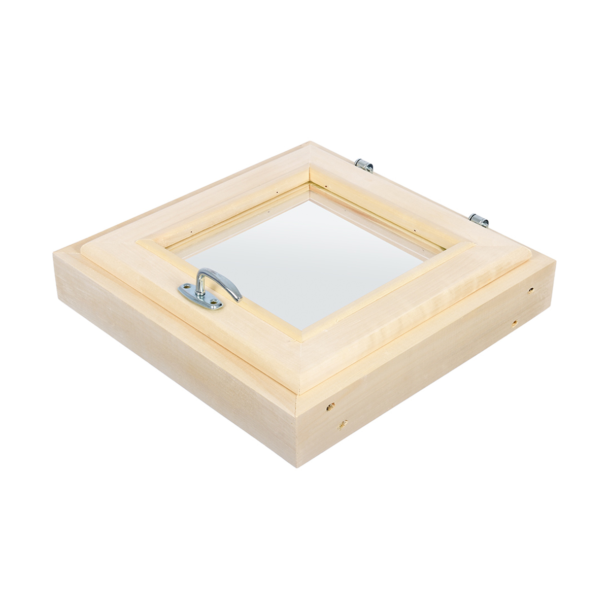 Форточка для бани и сауны 40*40 см двойное стекло, ручка, затвор, петли (1) "банные штучки" 32504